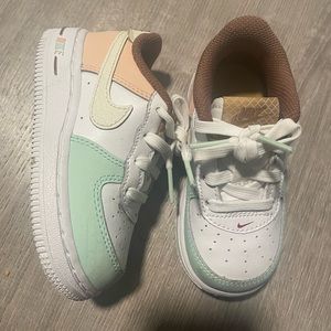 Toddler Nike Air Force One , White/Brown/Green/Yellow , Size 7C, No Box